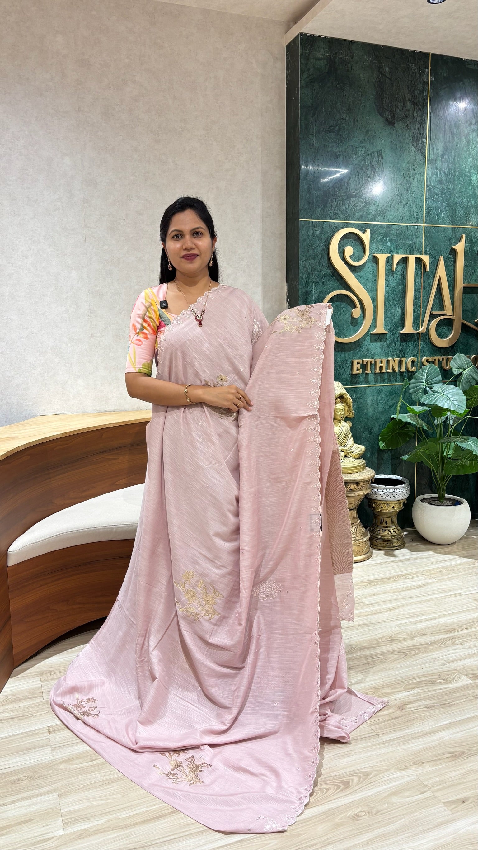 Mul chanderi baby pink