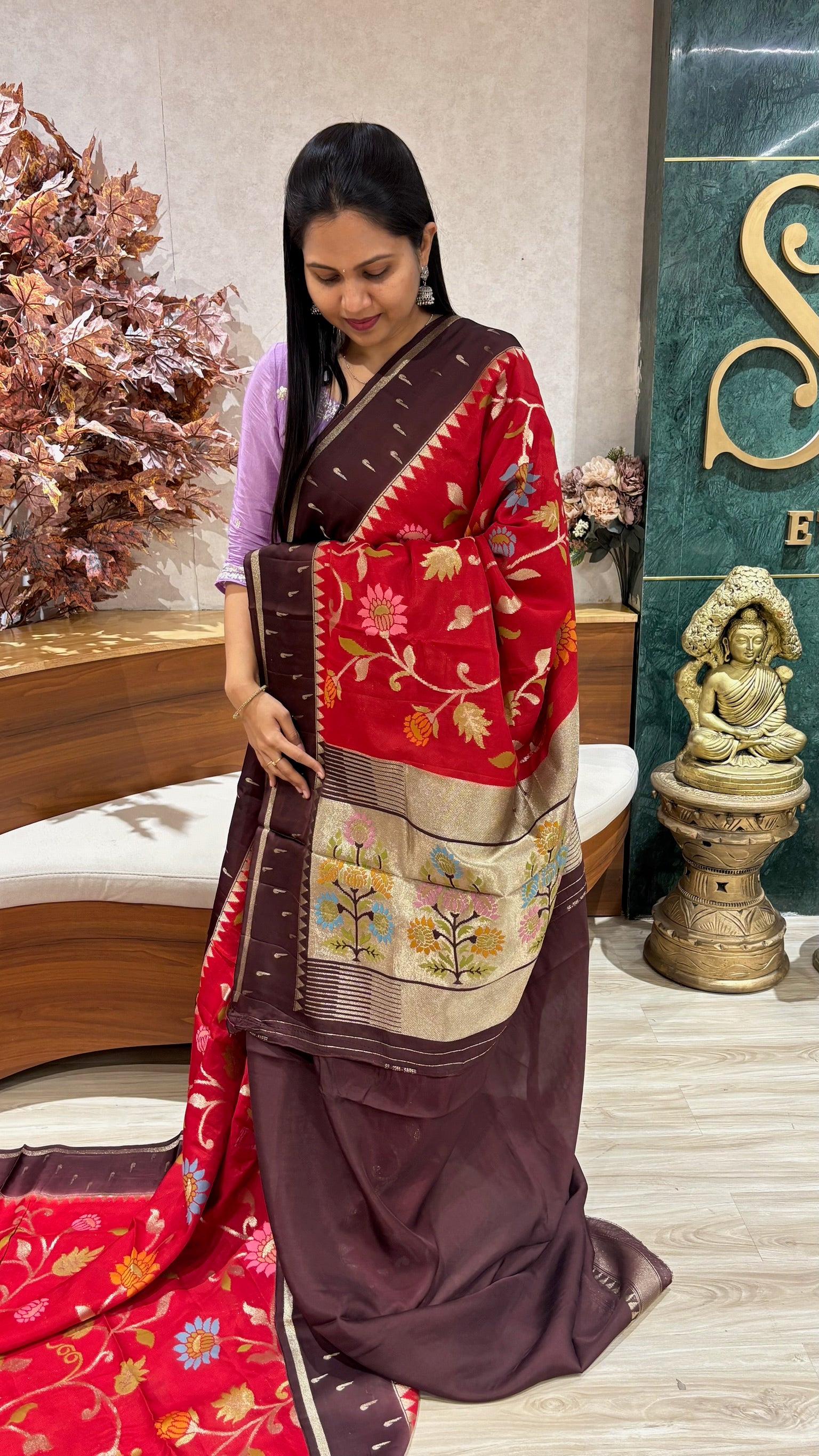 Tussar georgette jhamdani