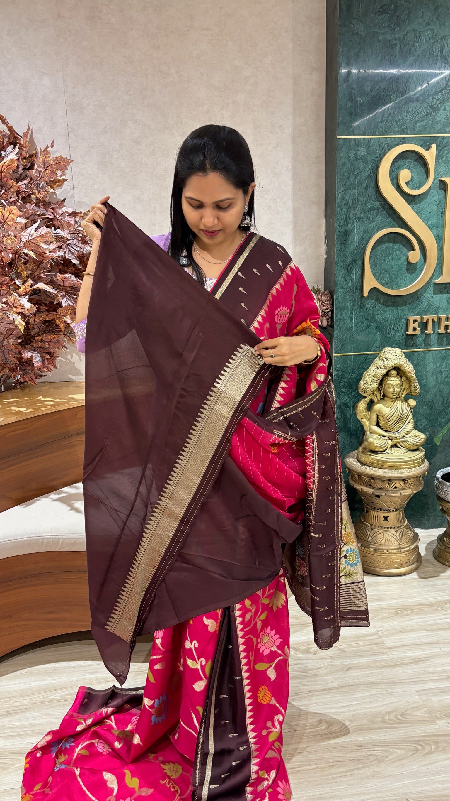 Tussar georgette jhamdani