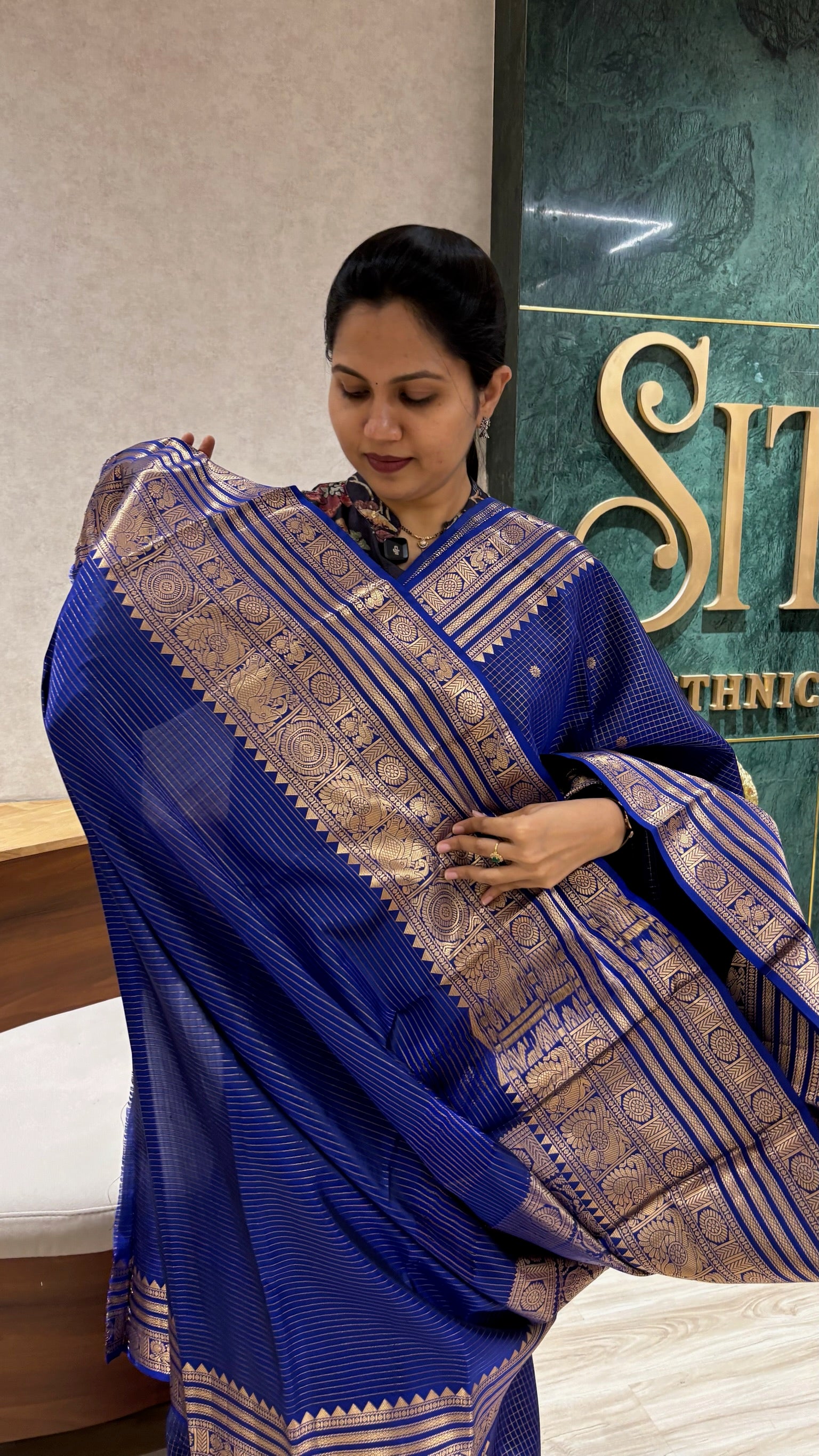 Handloom kanchi pattu blue
