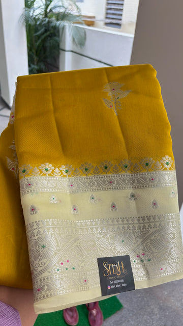 Fancy mango pattu yellow