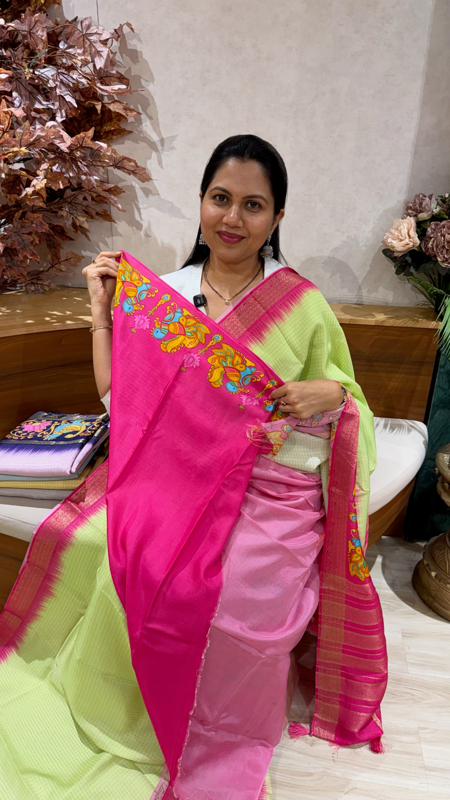 Vintage checks Tanjore print
