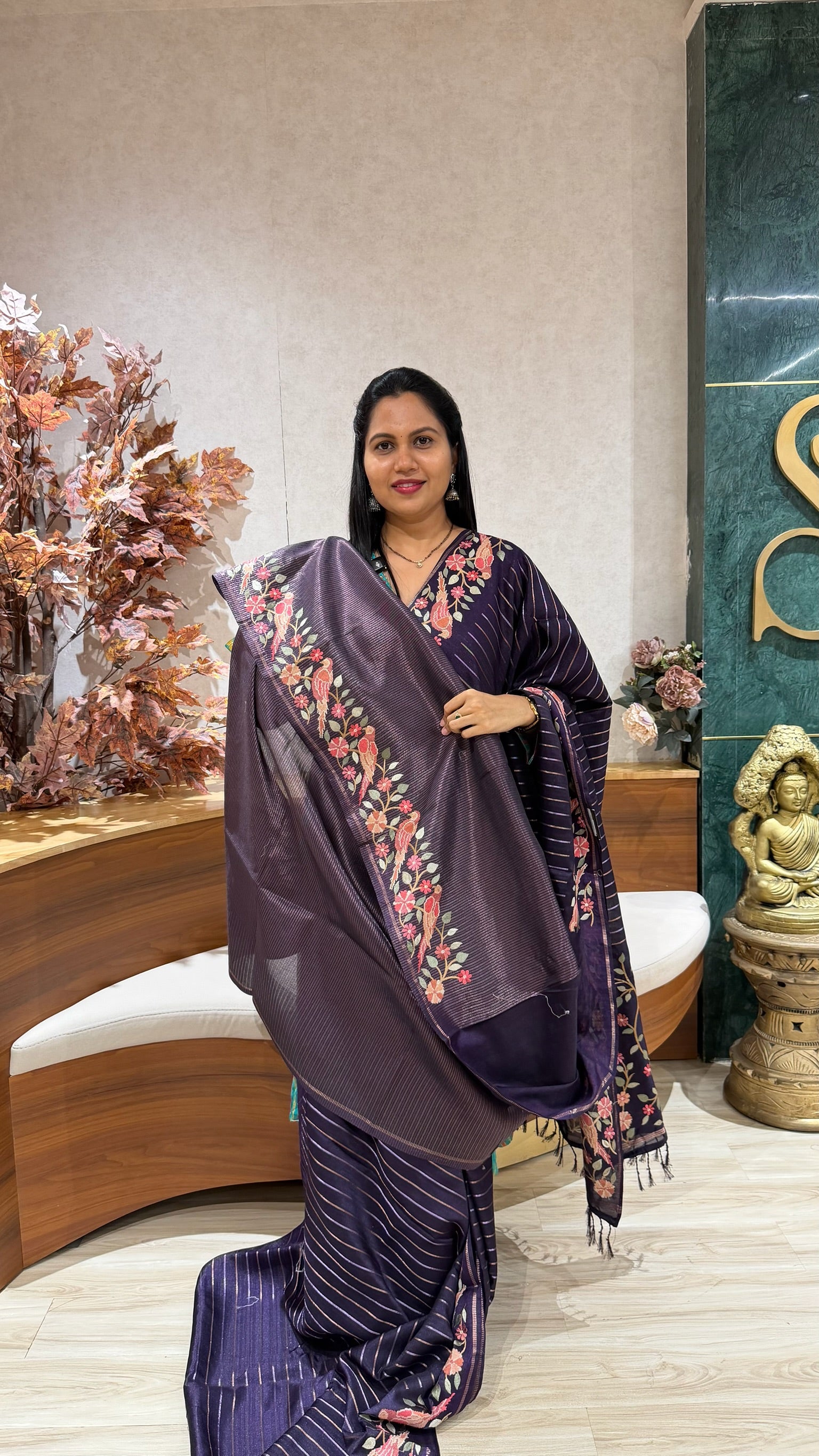 Tussar embroidery