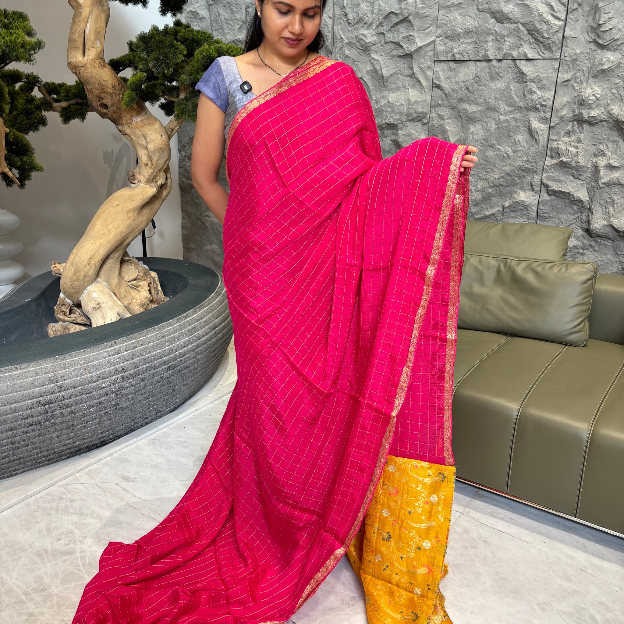 Chiffon pink-yellow