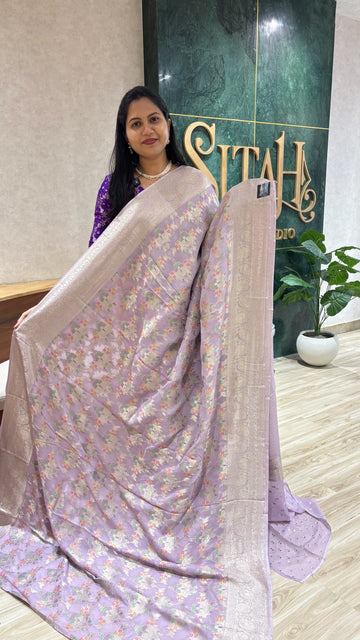 Georgette meena weave lavender
