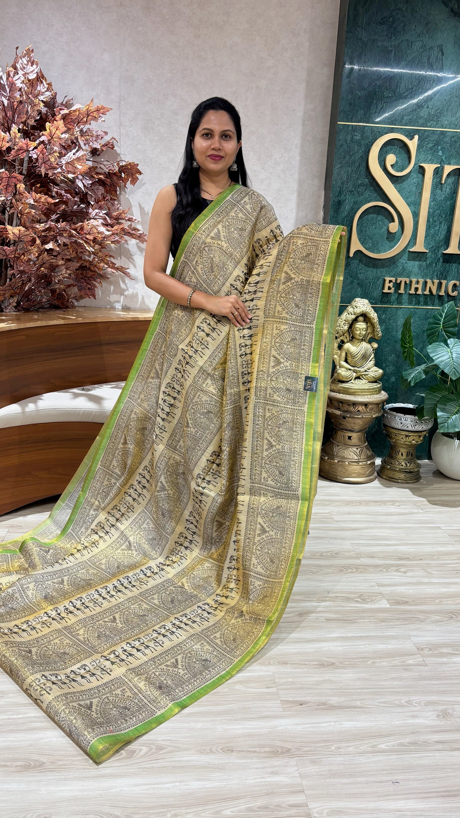 Madhubani art silk