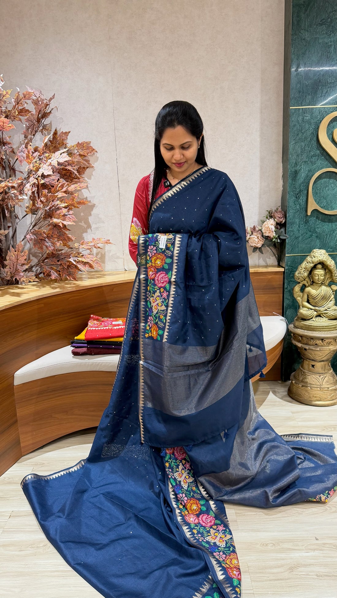 Tussar embroidery