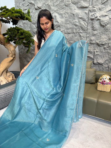 Crush organza blue
