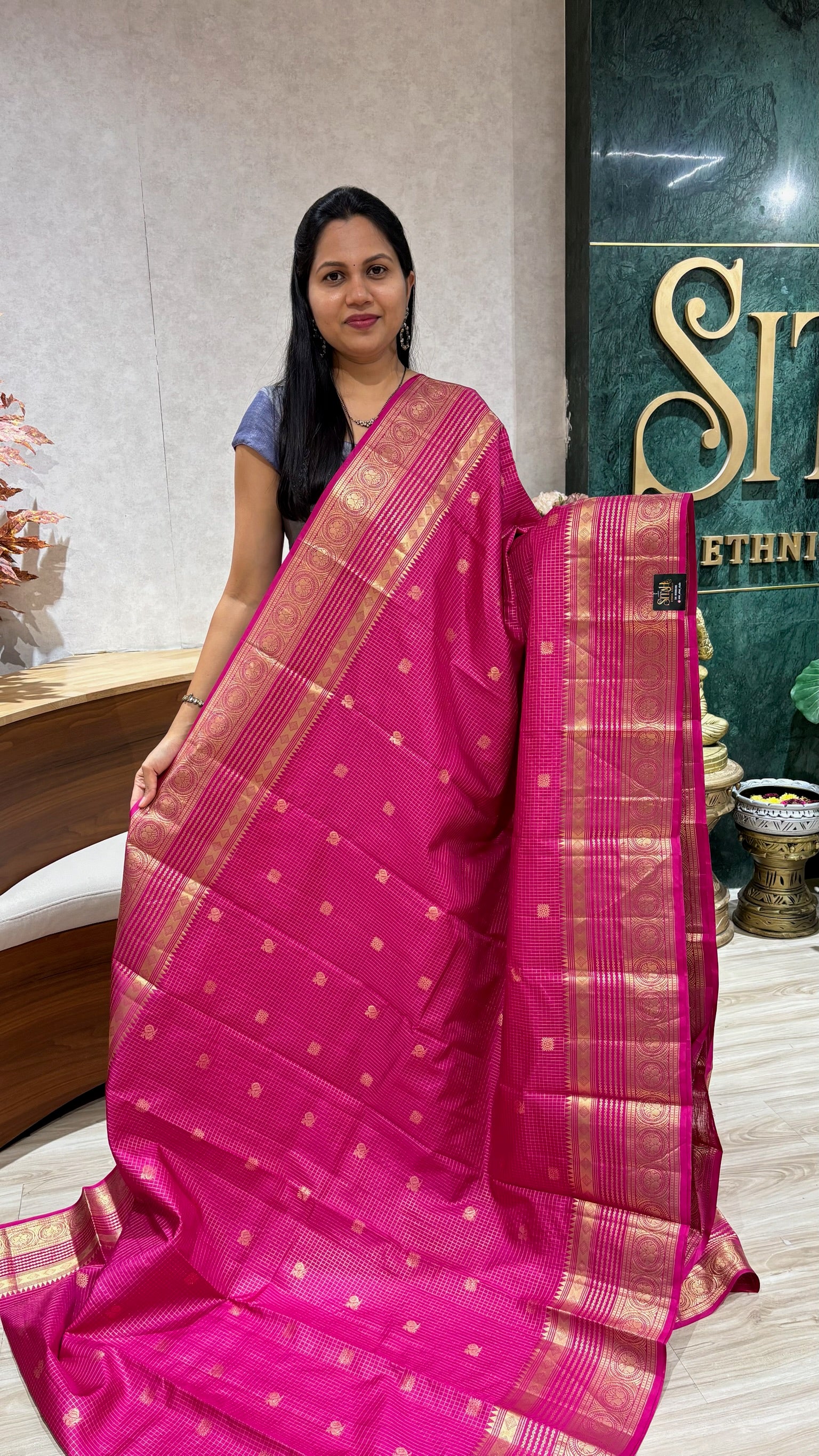 Handloom vintage kanchi pink