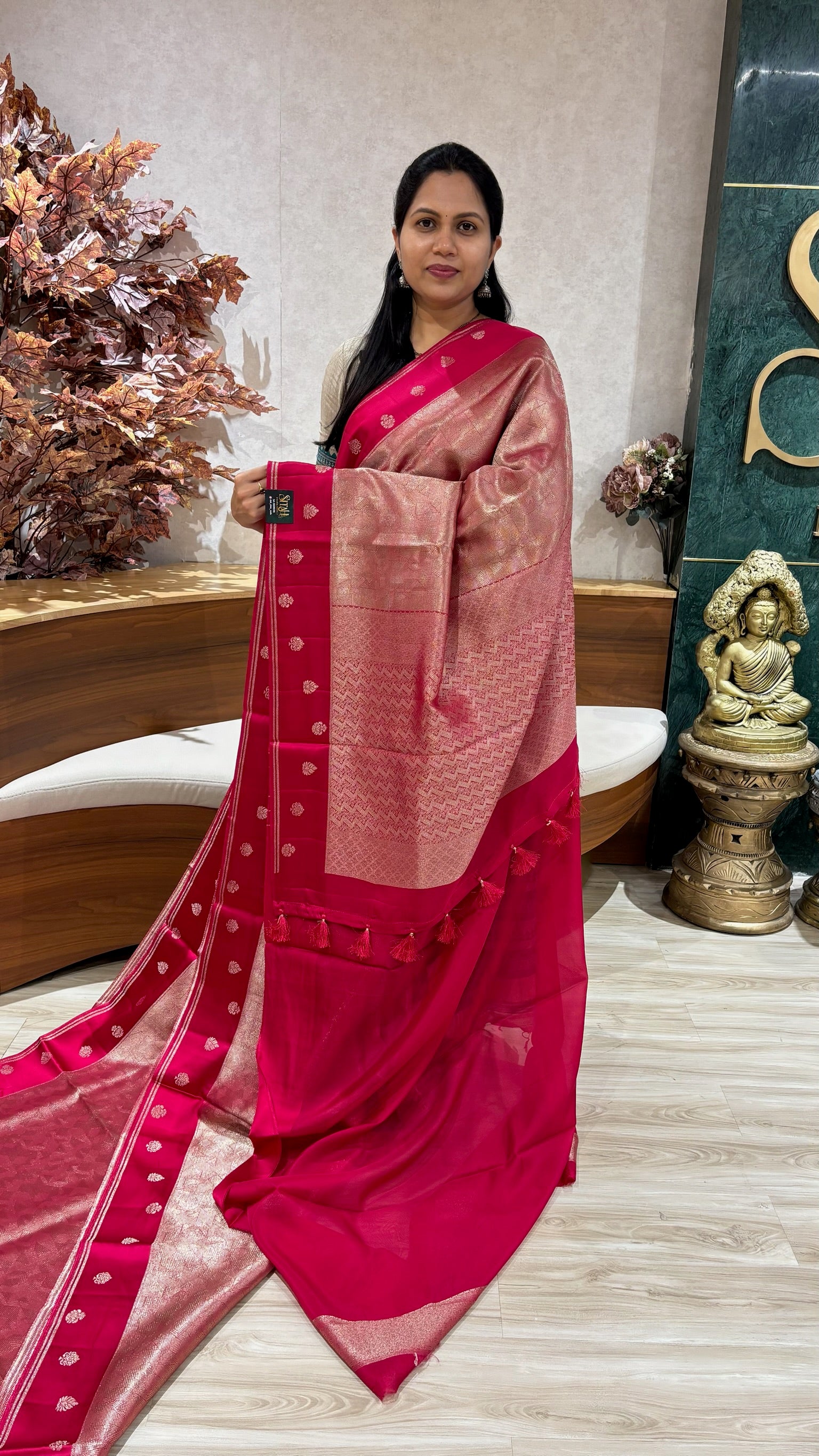 Mashru brocade pink