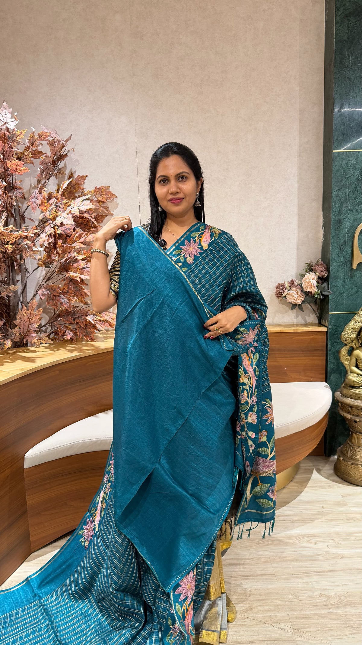 Tussar embroidery
