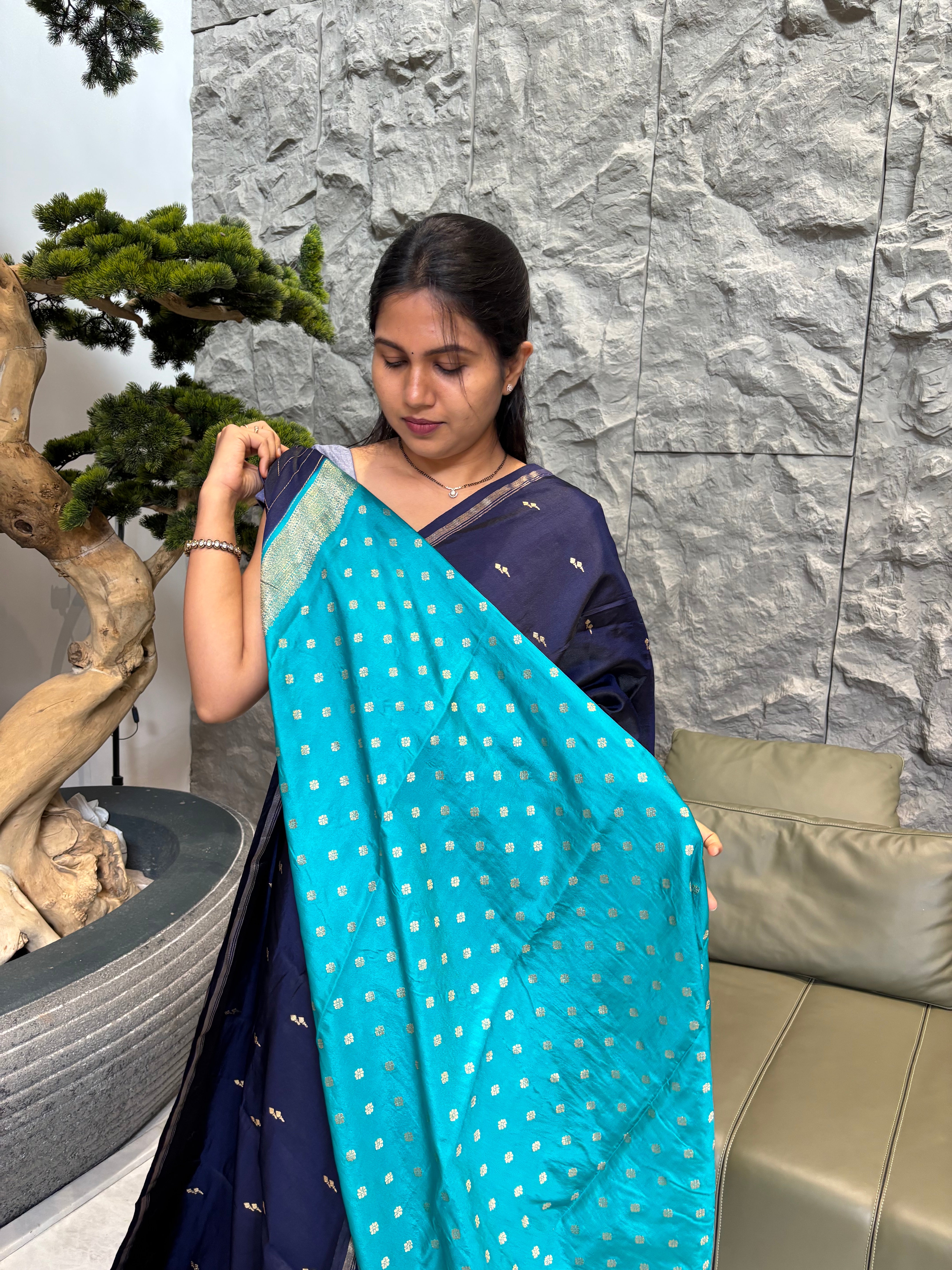 Softpattu navy blue-sea blue