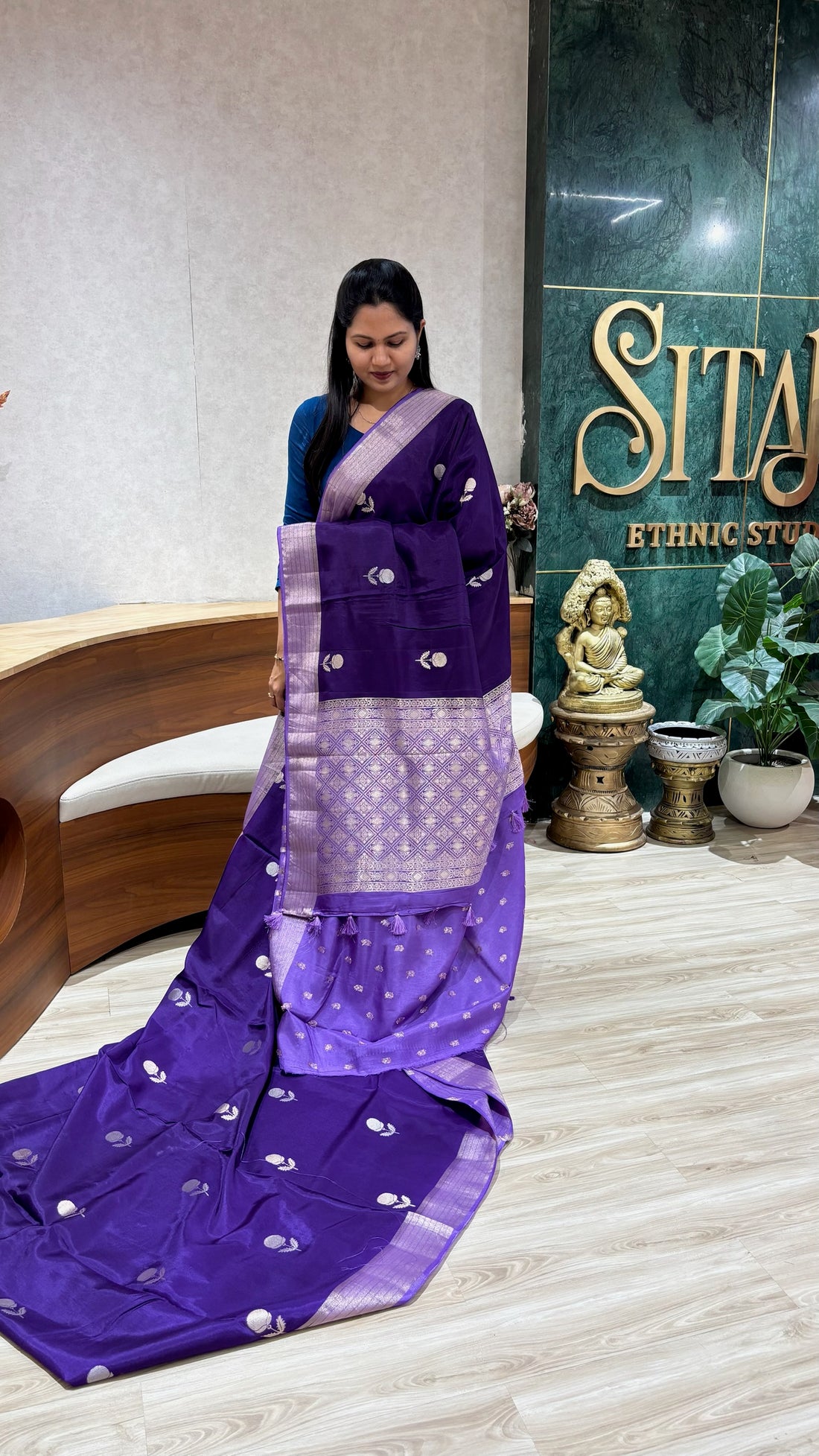 Tussar georgette purple