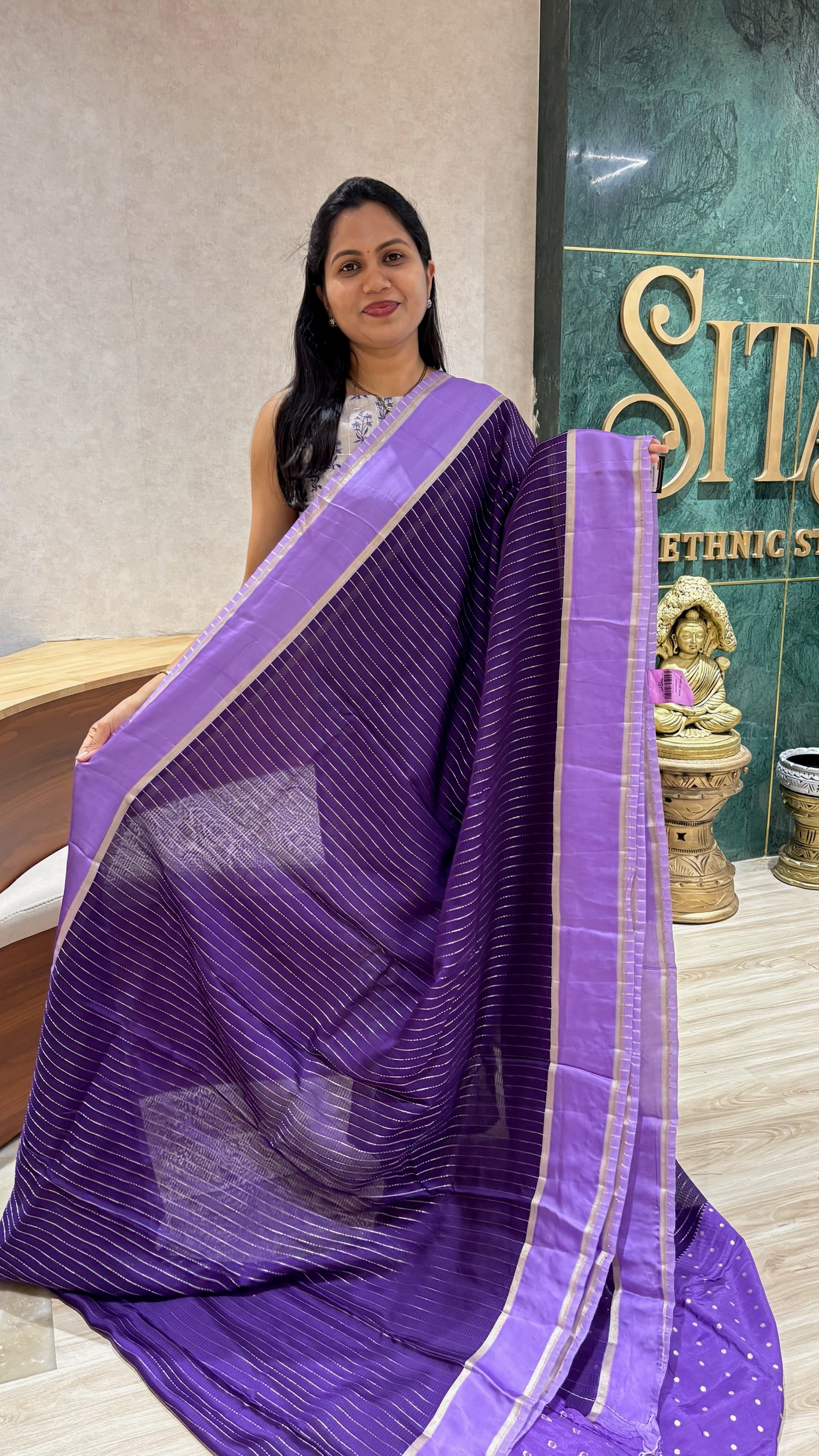 Mashru georgette purple