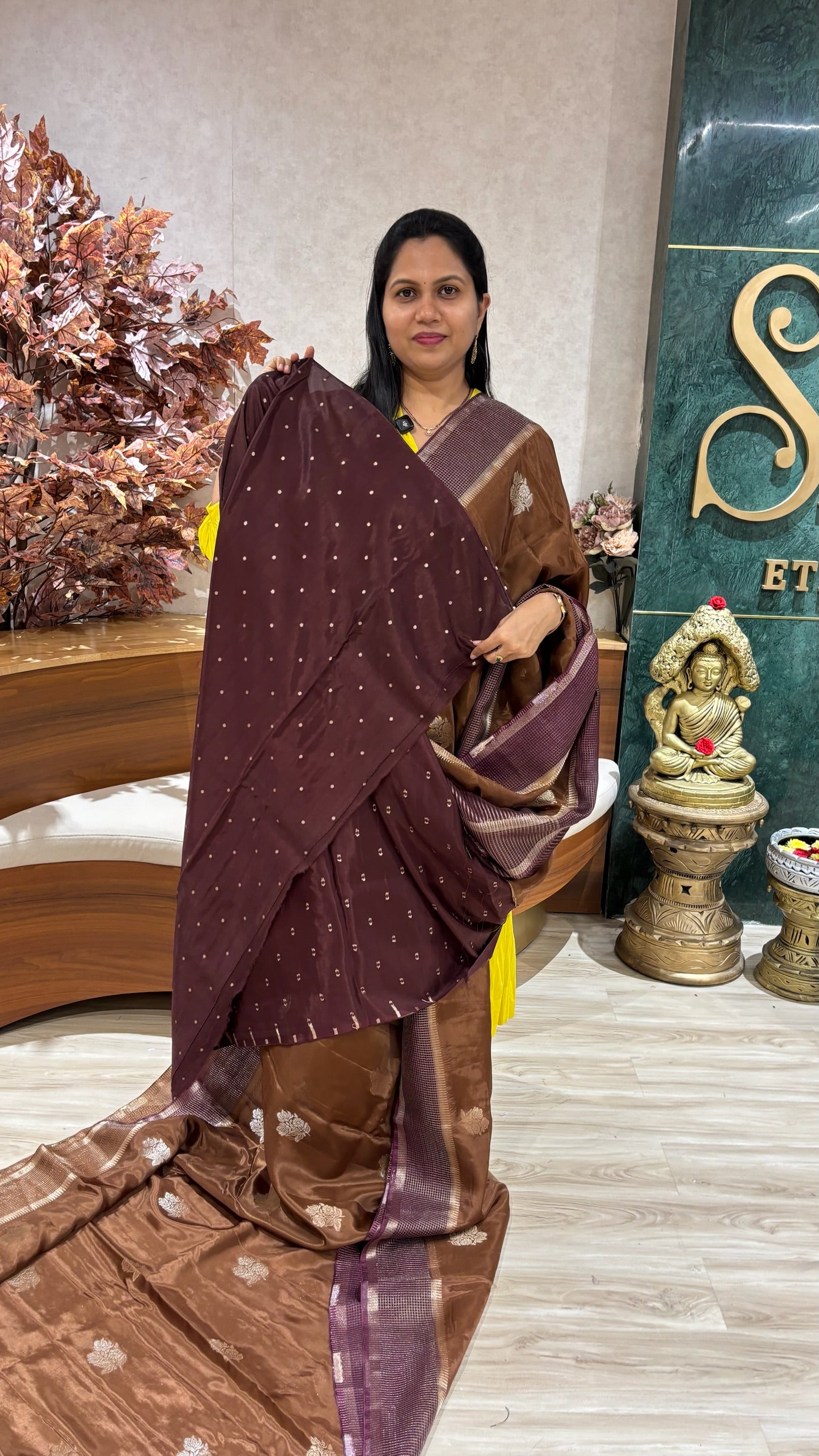 Mashru silk brown