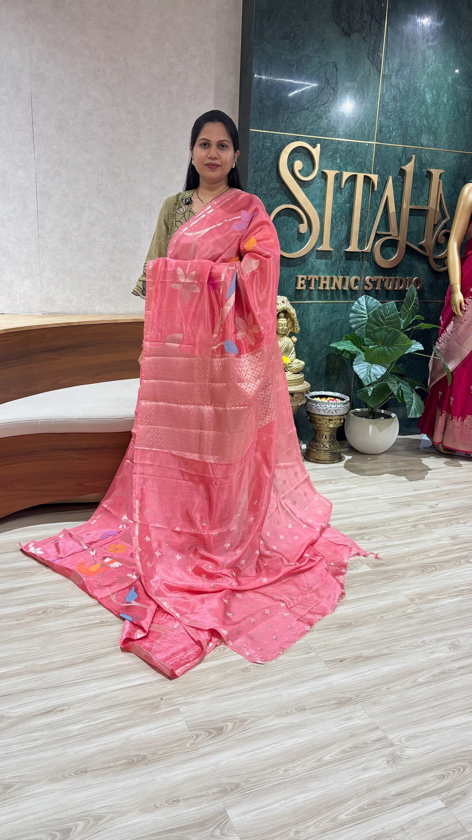 Paper silk allover peach