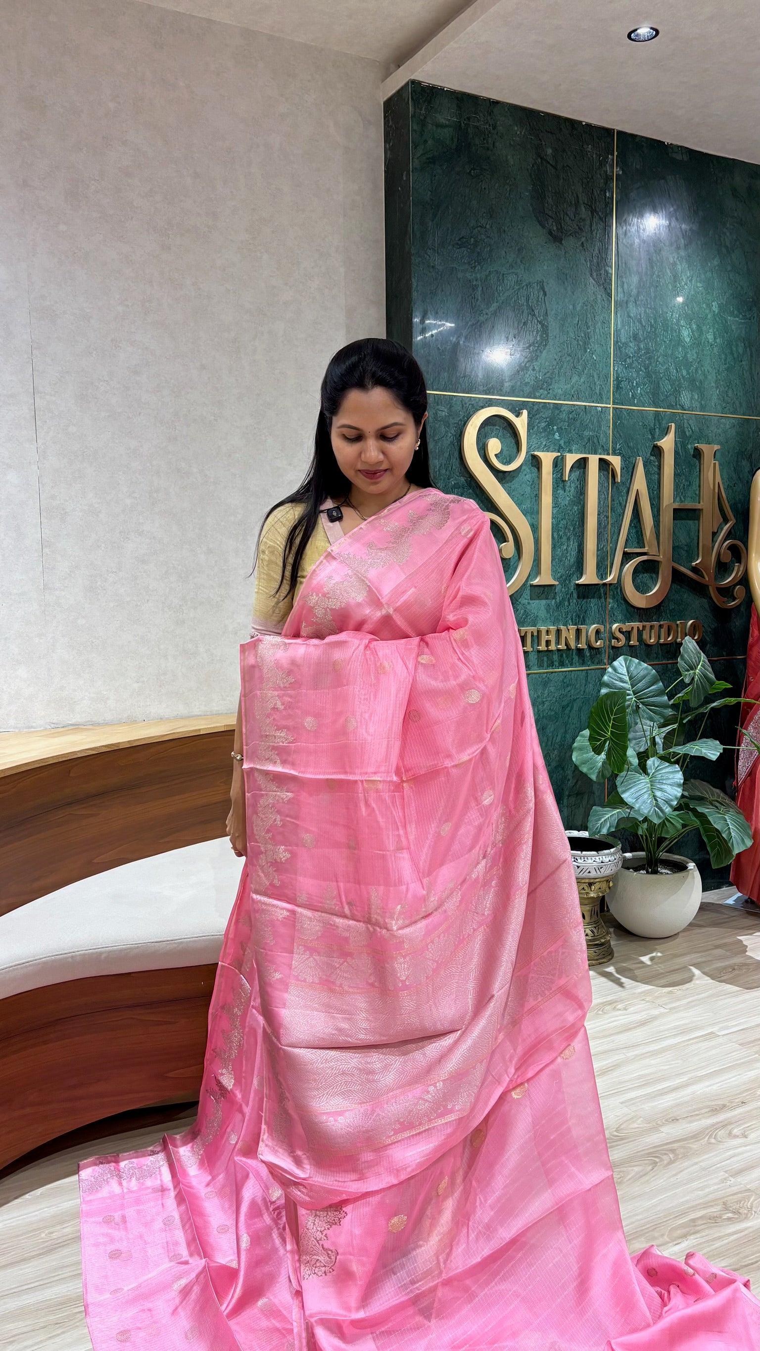 Kota saree baby pink