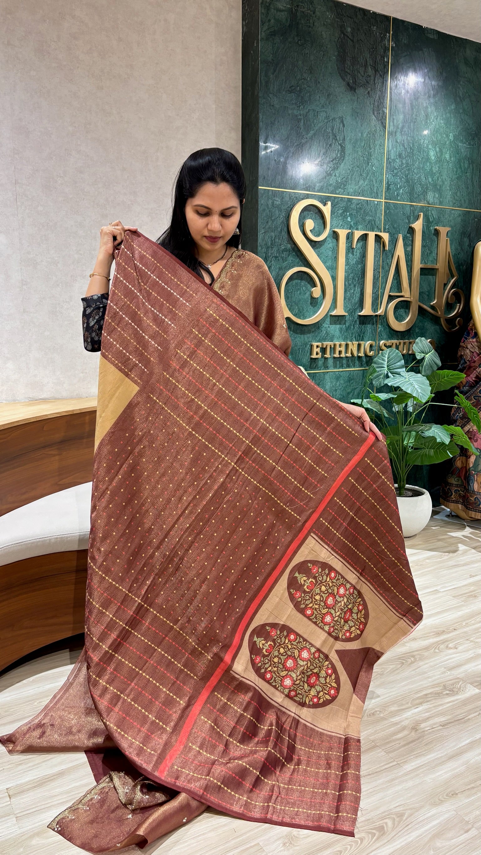 Pure tissue designer blouse