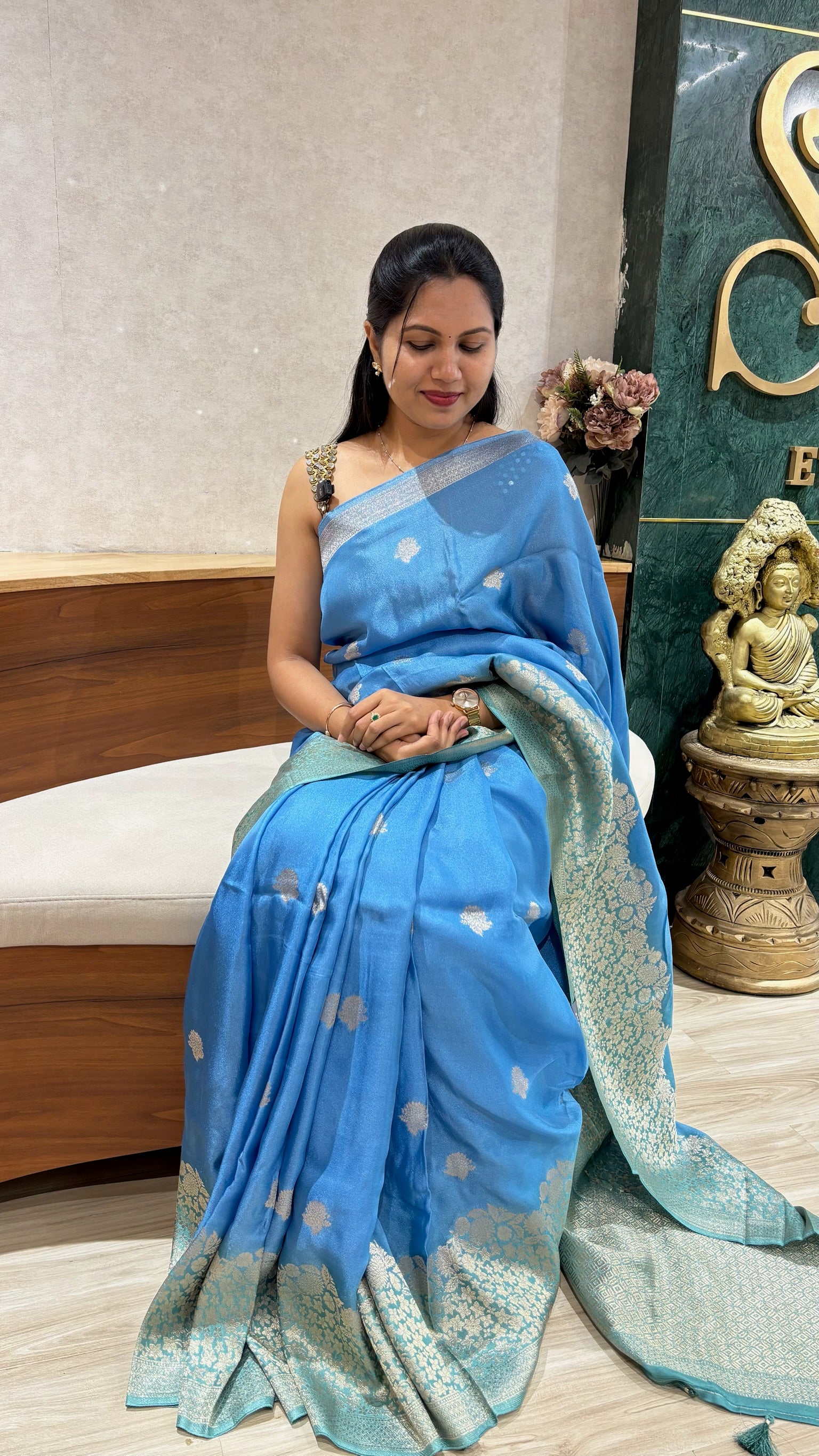 Tissue  georgette blue