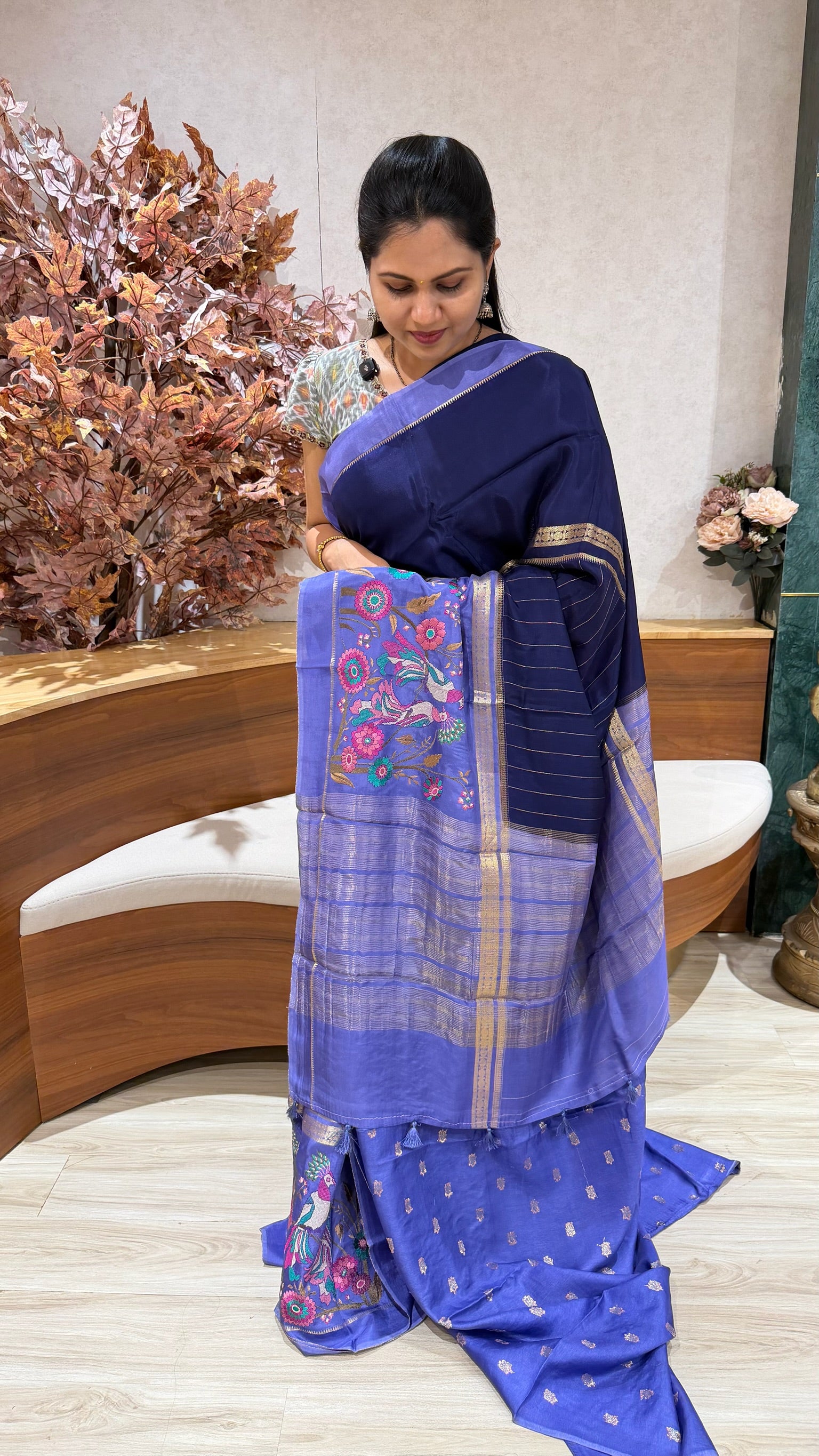Mysore silk embroidery