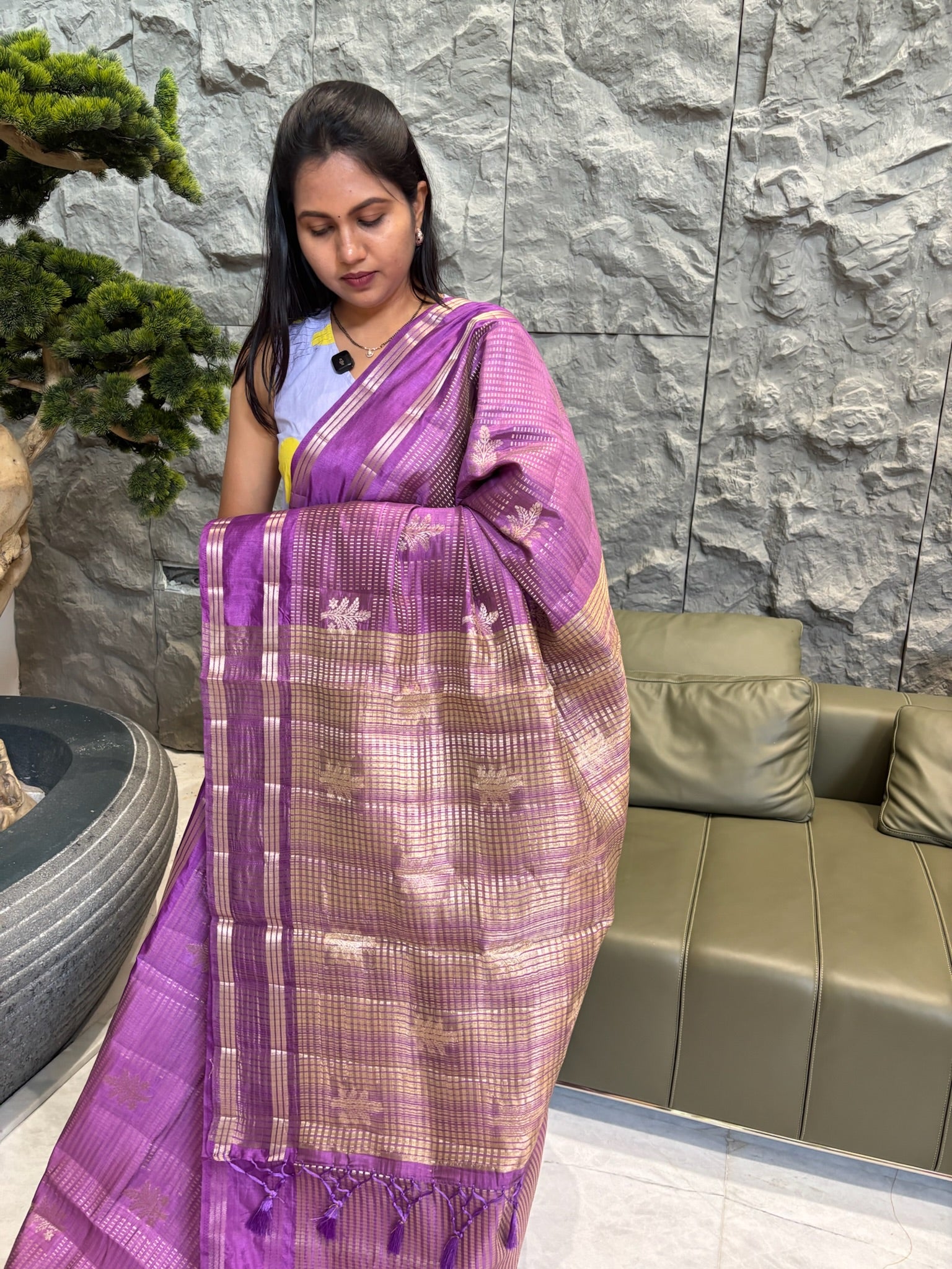 Fancy mango pattu lavendar