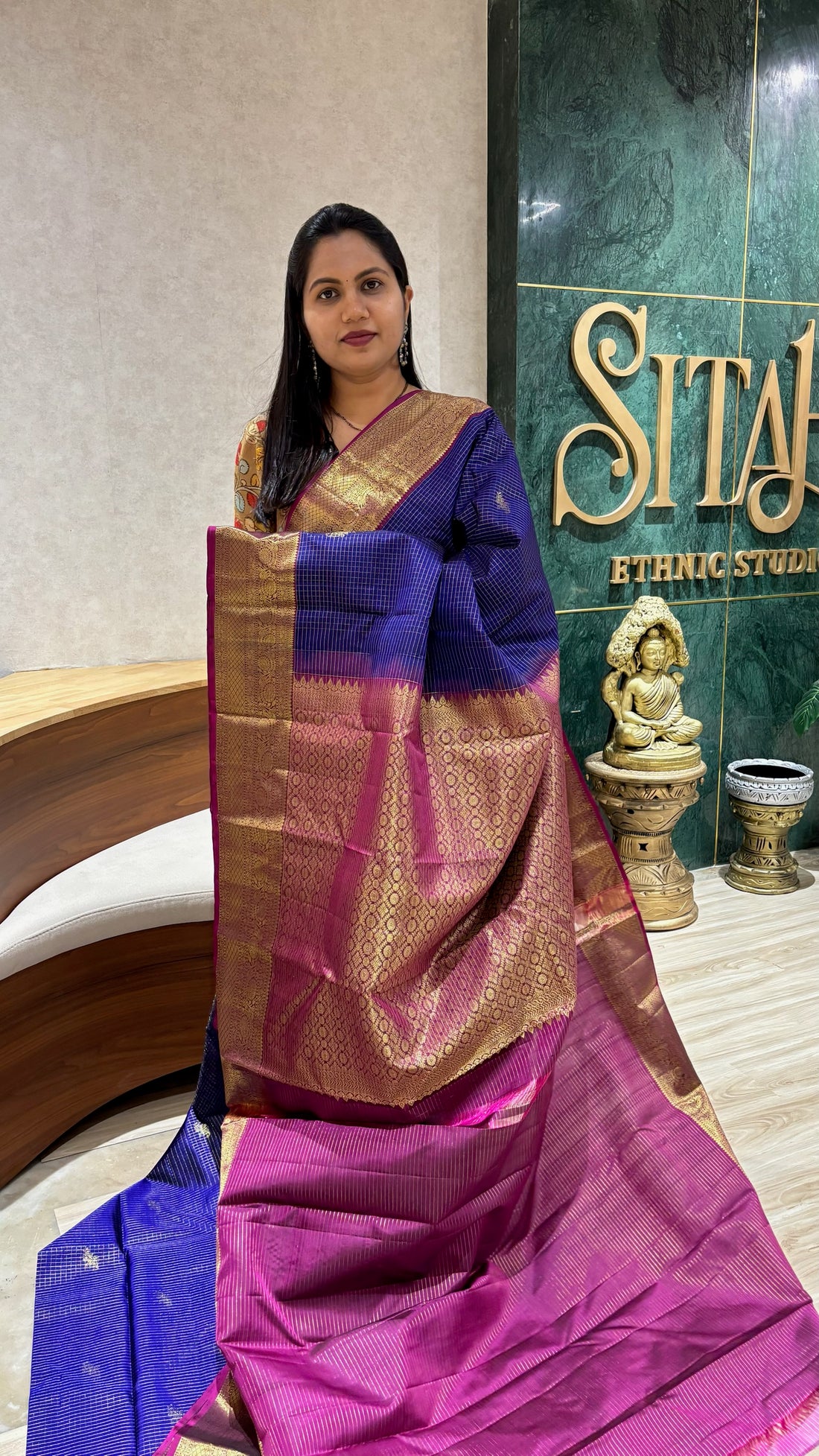 Handloom kanchi blue