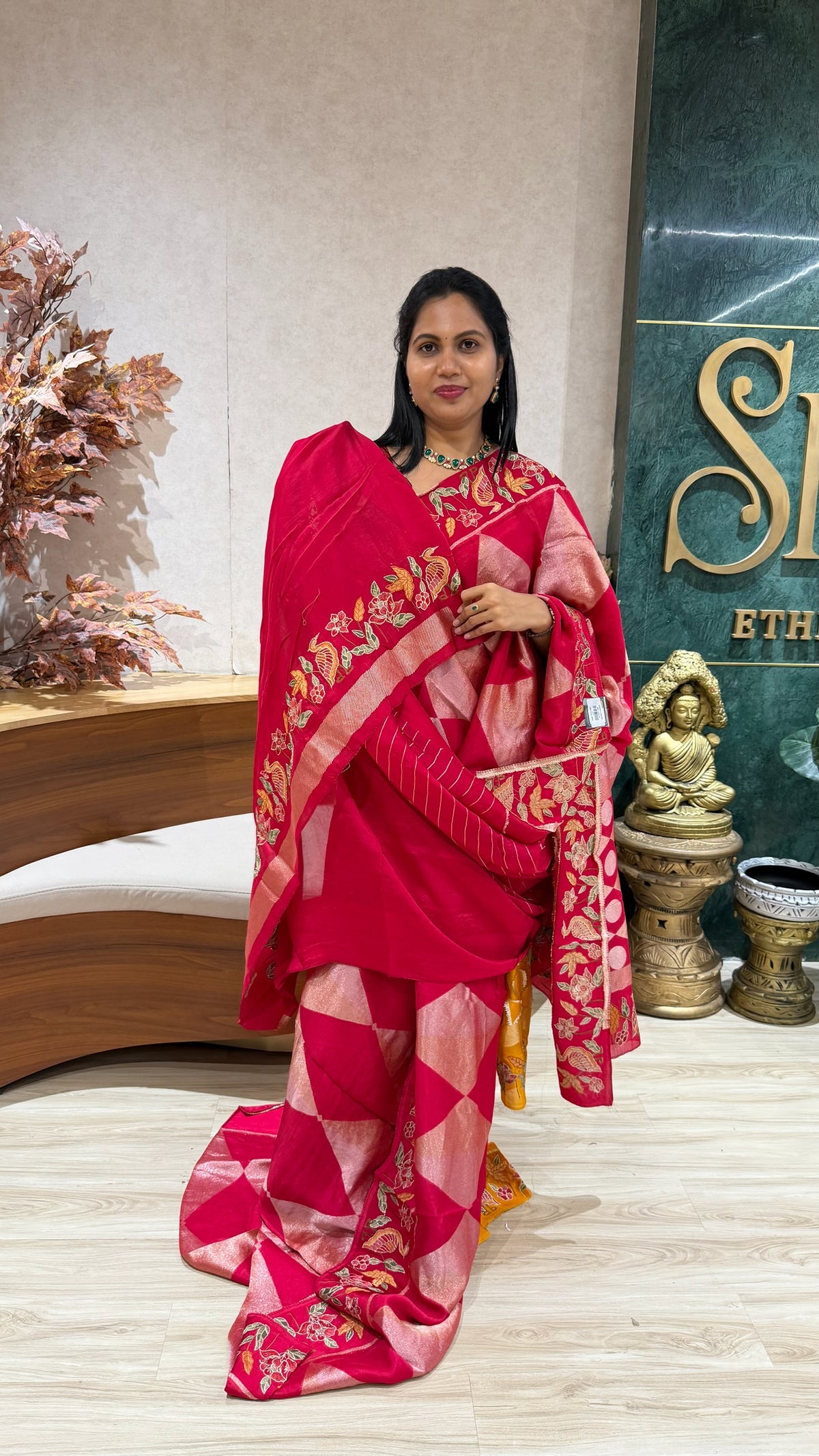 Munga Tussar embroidery