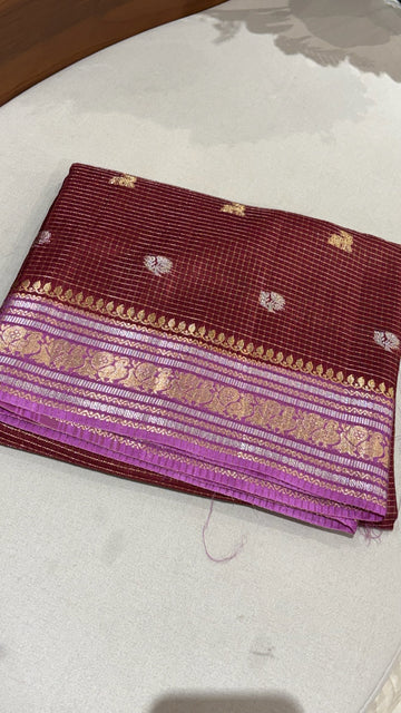 Vintage checks maroon blouse 1