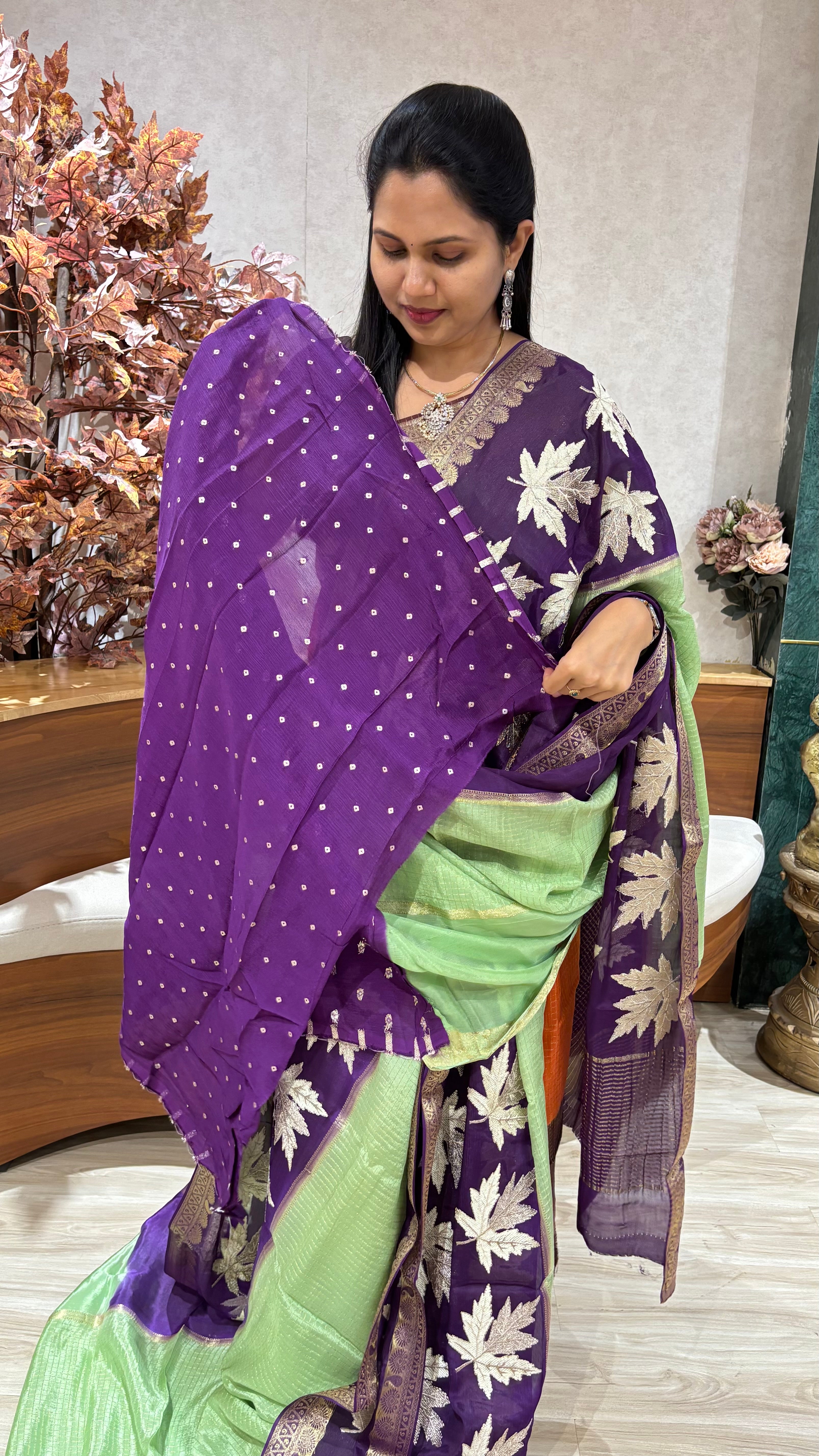 Chinnon work saree