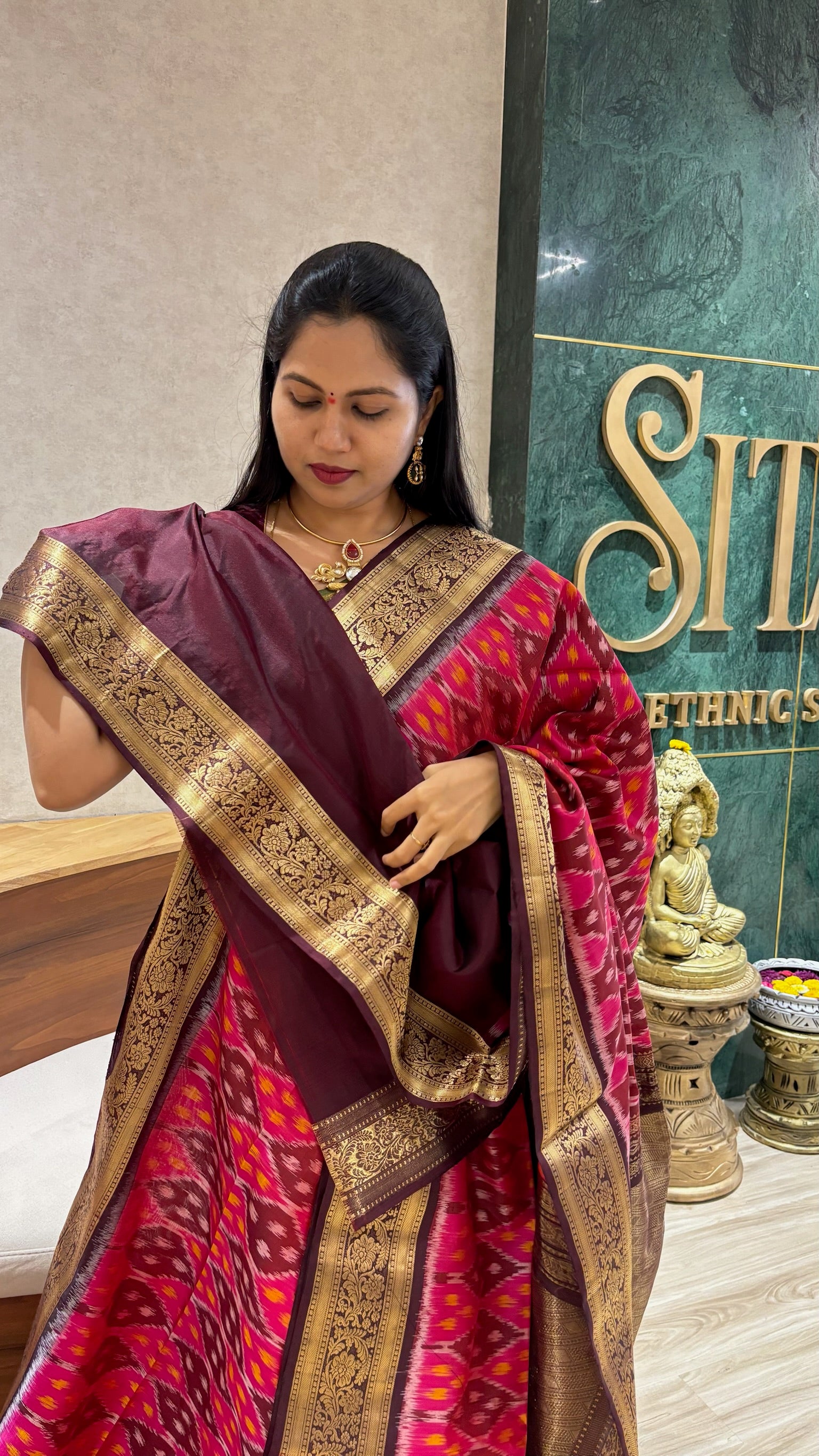 Handloom kanchi ikkat weave