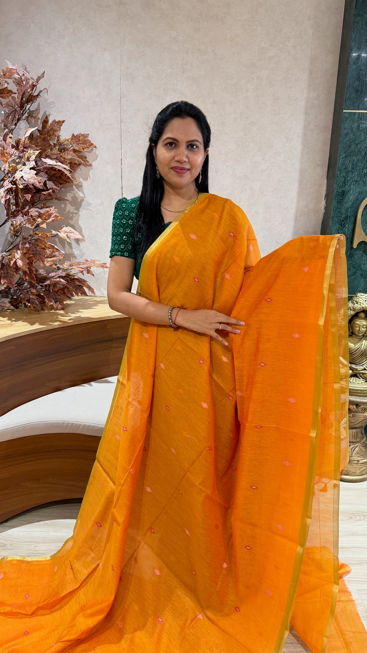 Fancy cotton jhamdhani pallu