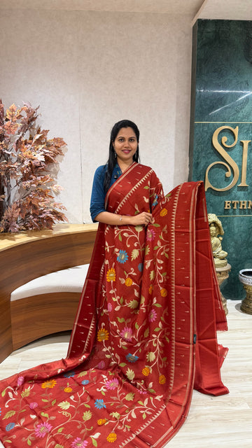 Kosa silk jhamdani rustorange