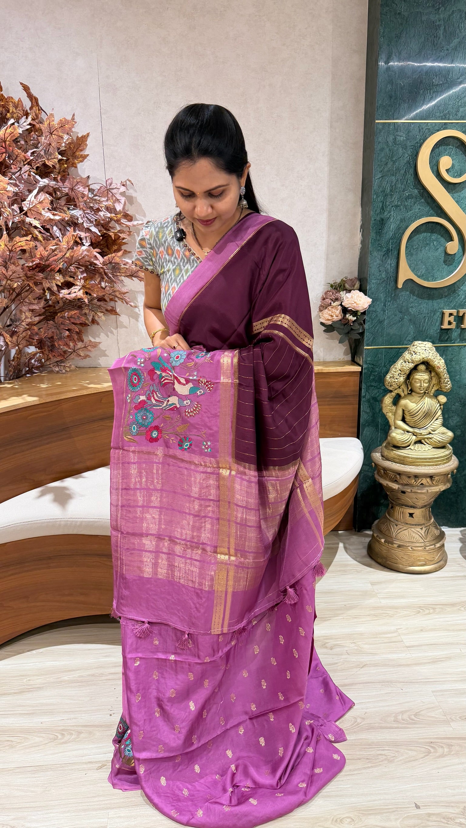 Mysore silk embroidery
