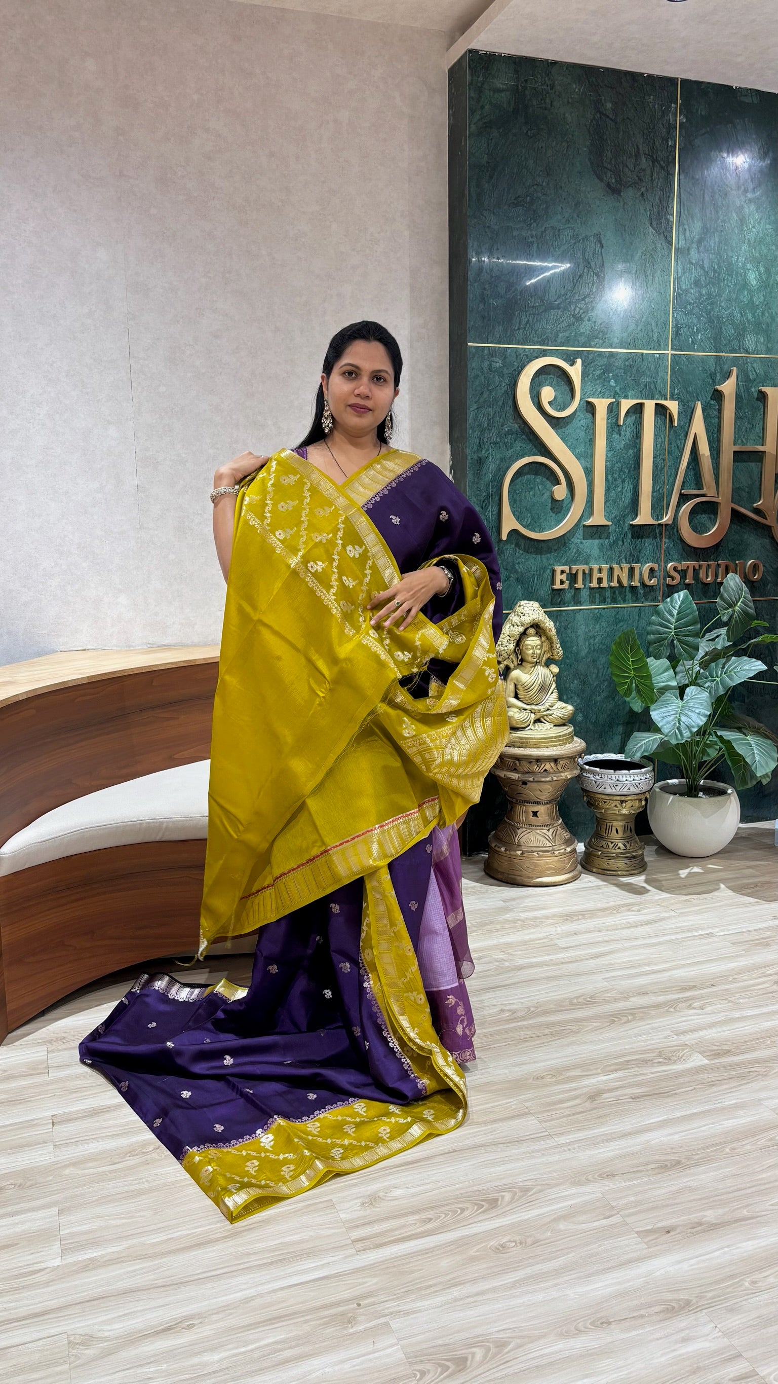 Fancy mango pattu purple