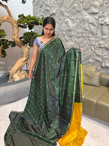 Soft pattu green -yellow