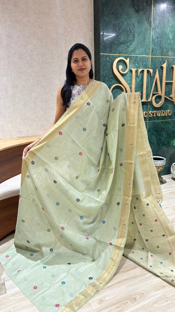 Munga cotton parrot pattu green