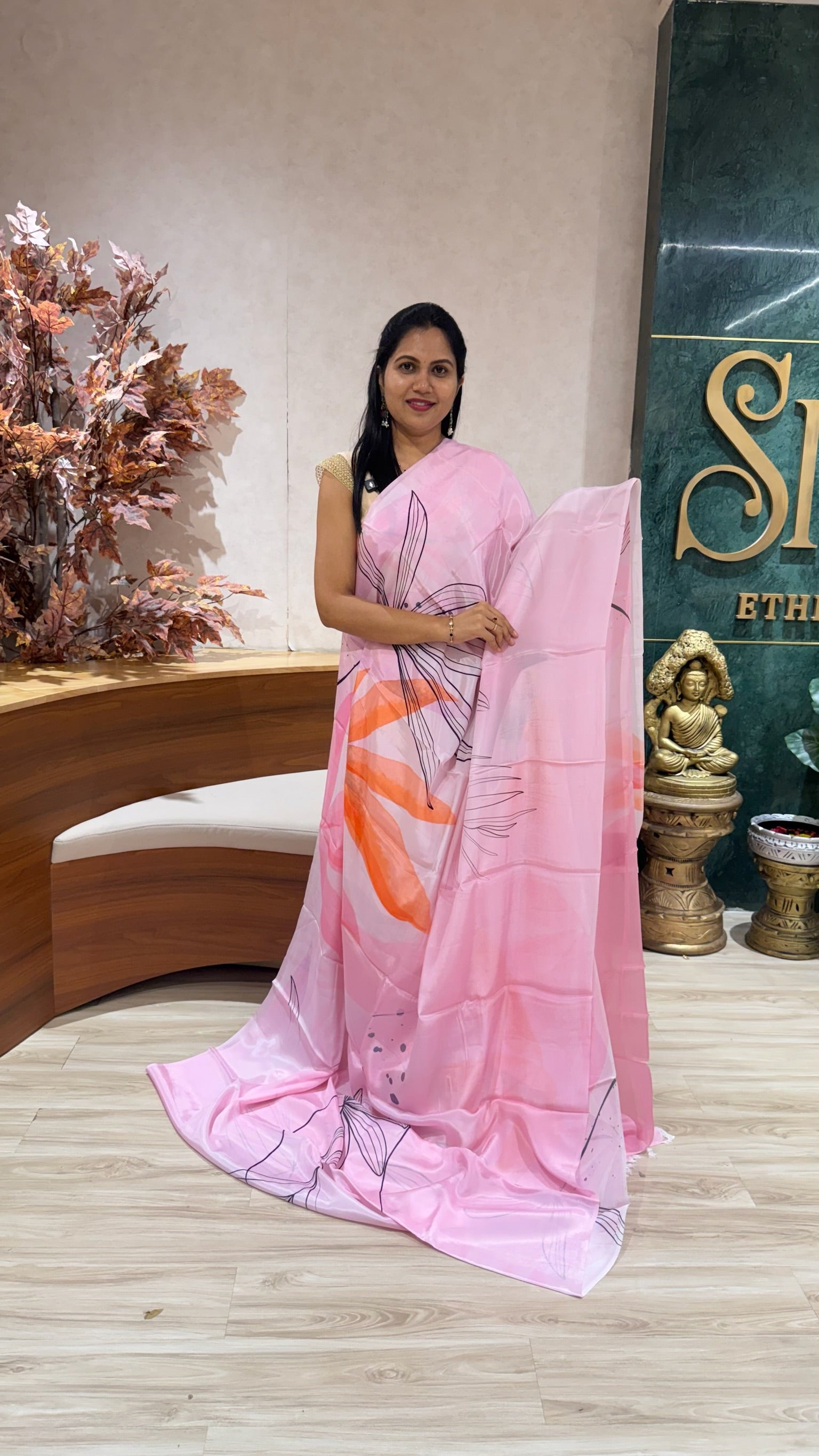 Pure crepe digital print rose pink