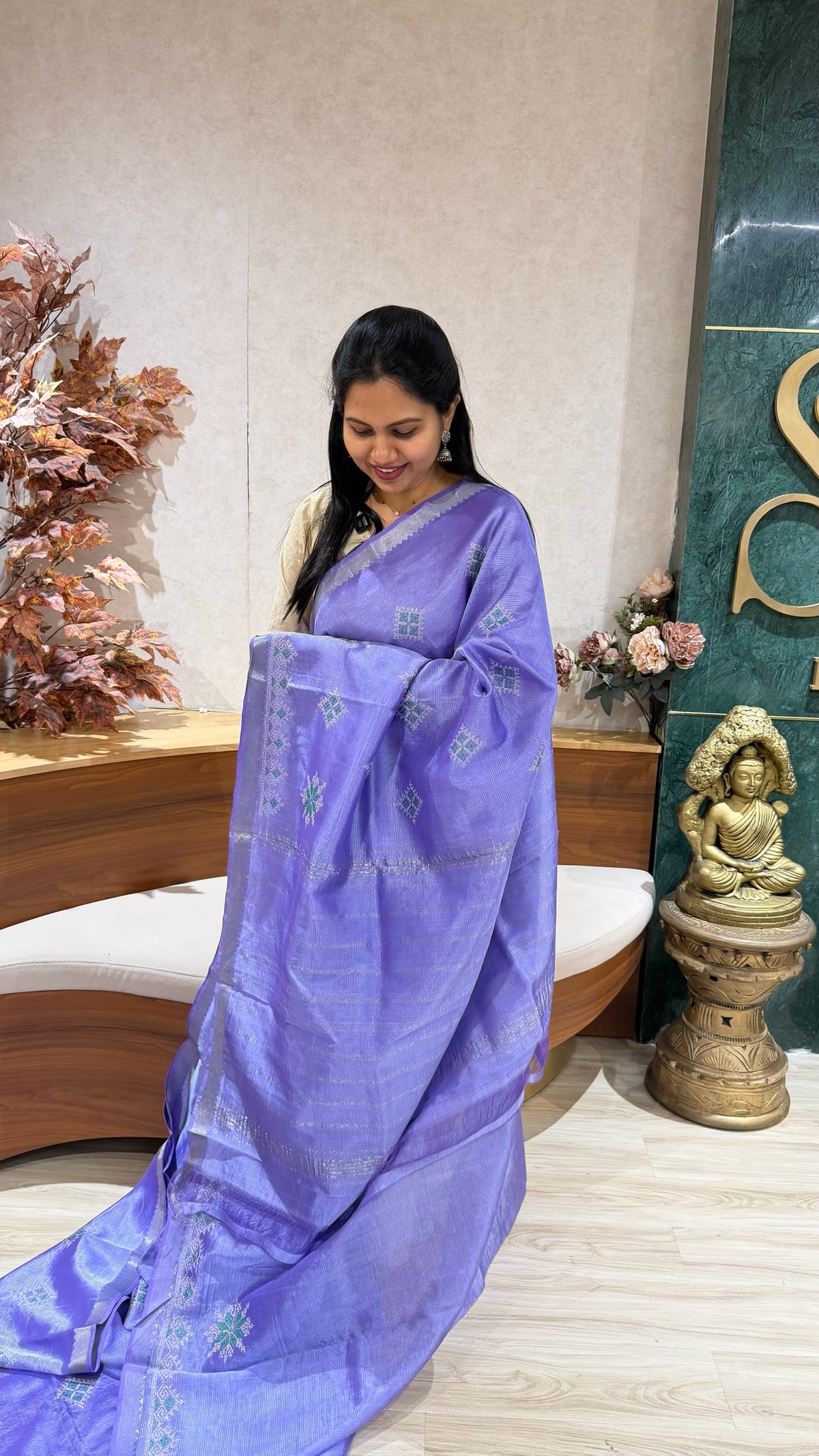 Mangalgiri kutch work saree