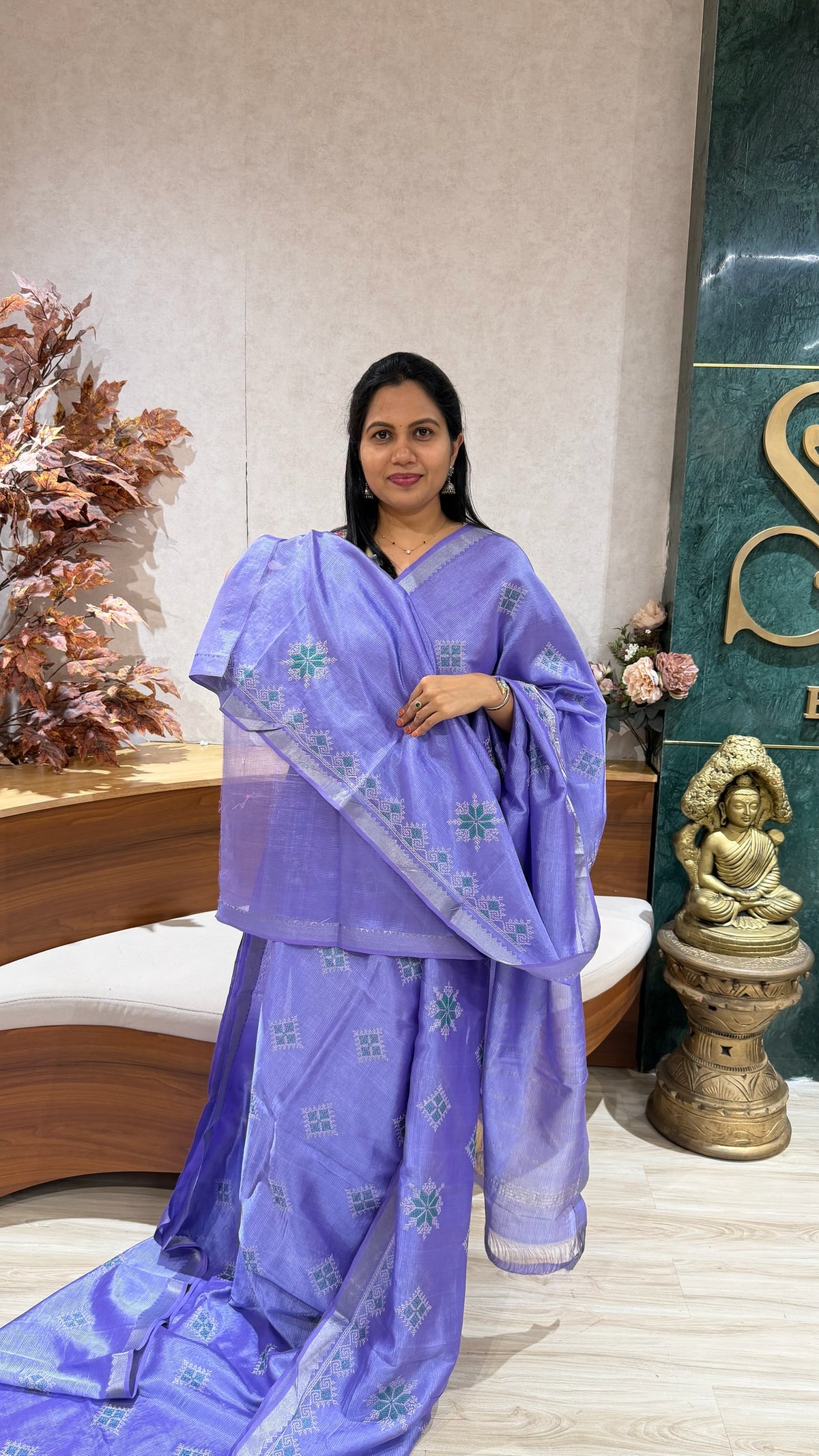 Mangalgiri kutch work saree