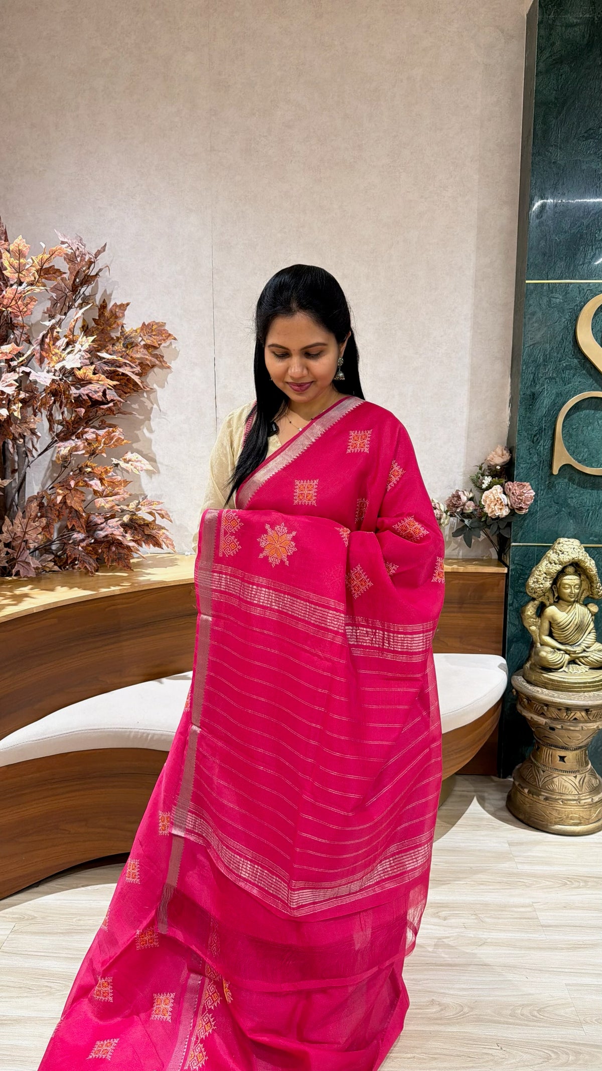 Mangalgiri kutch work saree