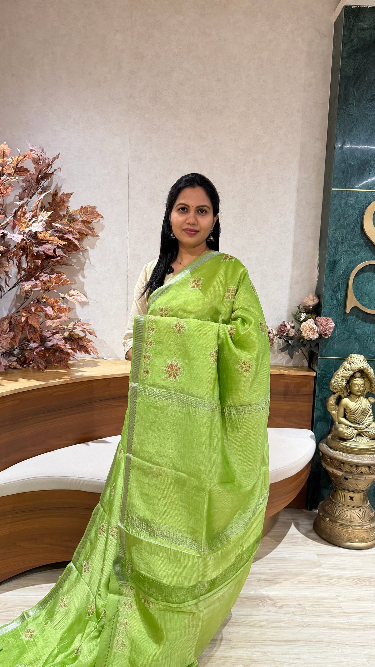 Mangalgiri kutch work saree