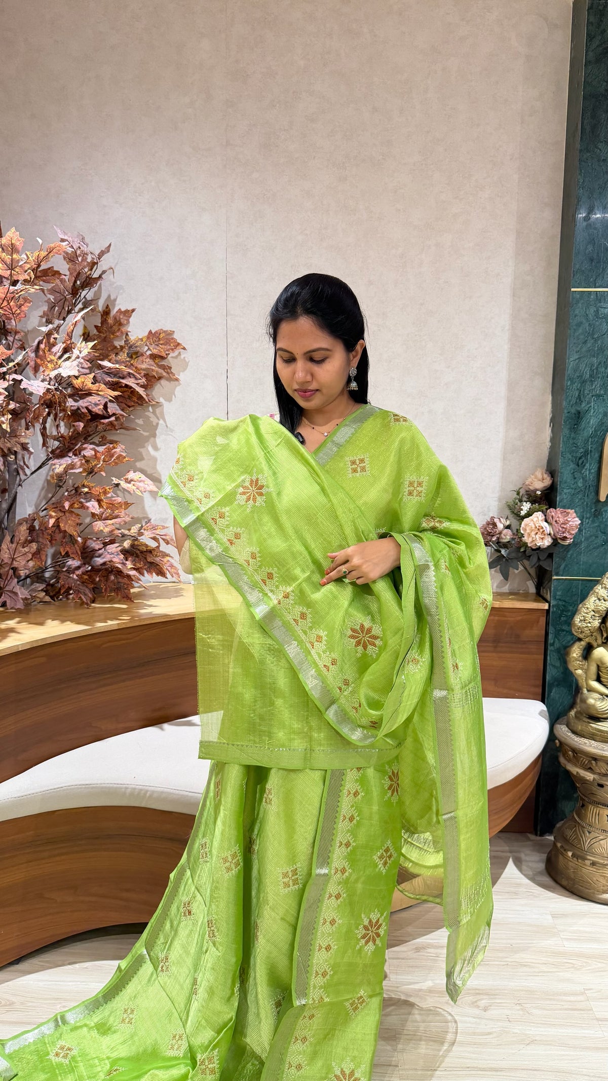 Mangalgiri kutch work saree