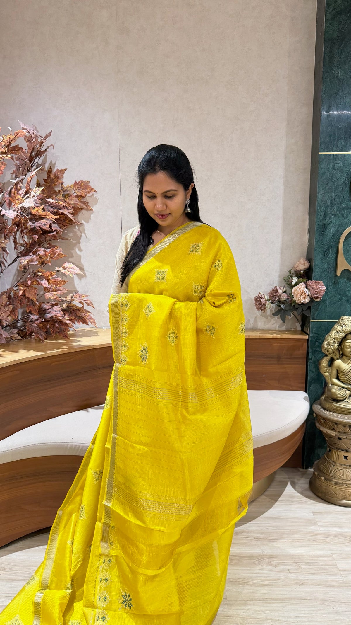 Mangalgiri kutch work saree