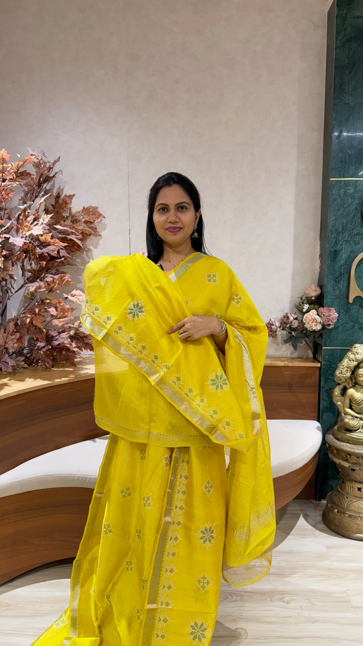 Mangalgiri kutch work saree